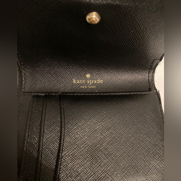 Kate Spade Joy Laurel Way Trifold Snap Small Wallet WLRU5028 - SoftPorcln/ Black - Picture 6 of 12